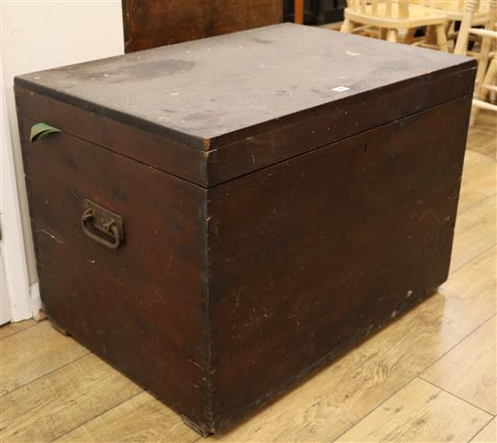 A large Victorian pine chest W.86cm